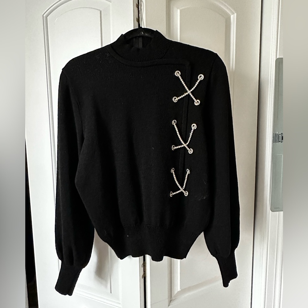 Vintage crystal-detailed sweater